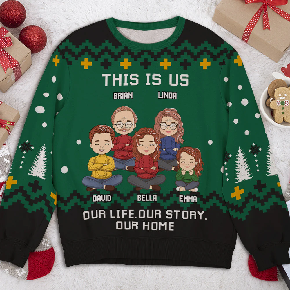 Our Story - Personalized Custom All-Over-Print Sweatshirt - Image 2