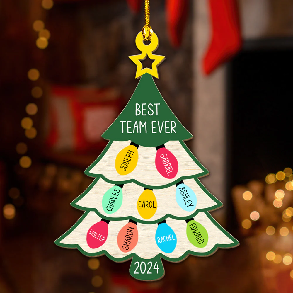 Our Team Is The Best - Personalized Custom Wood Ornament - Image 4