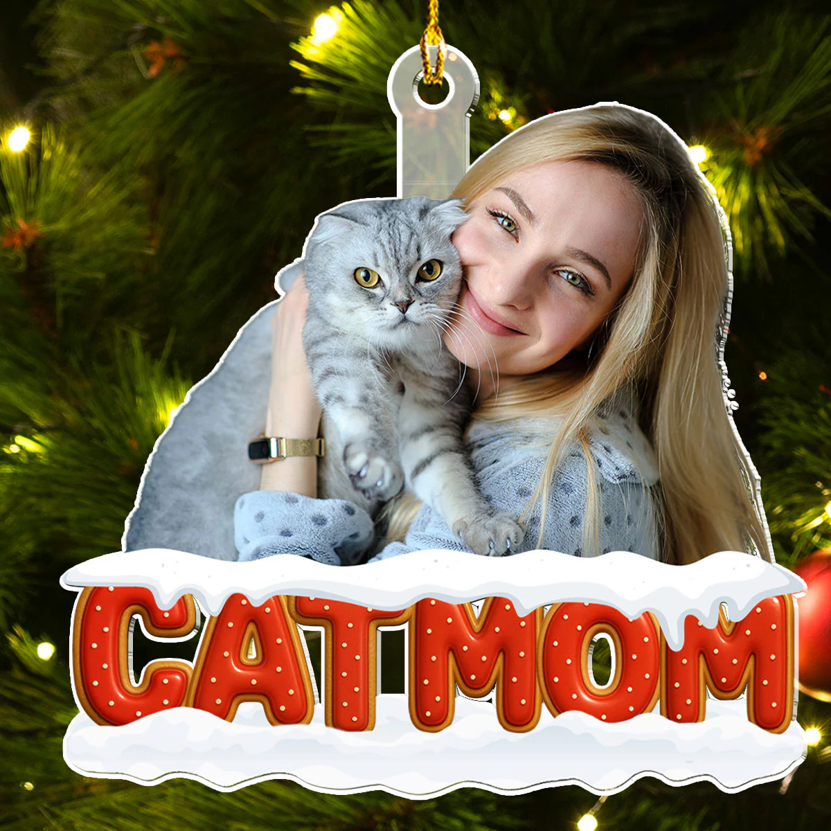 Our Unbroken Bond Cat Ver Photo - Personalized Custom 3D Effect Acrylic Ornament - Image 4