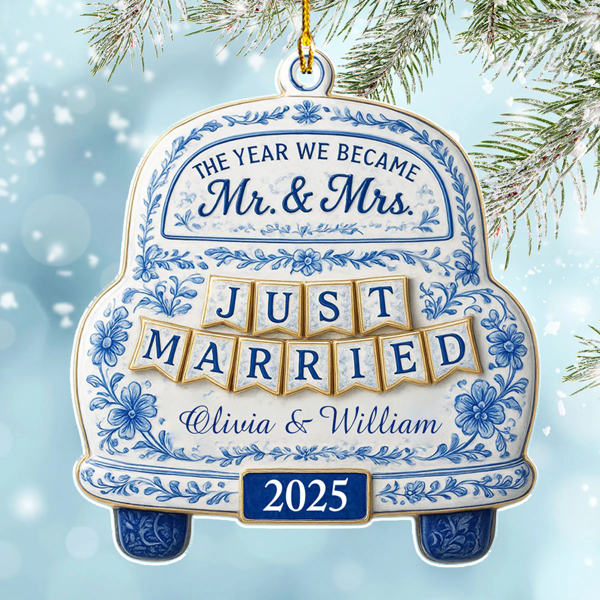 Our Wedding -  Personalized Custom Acrylic Ornament - Image 3