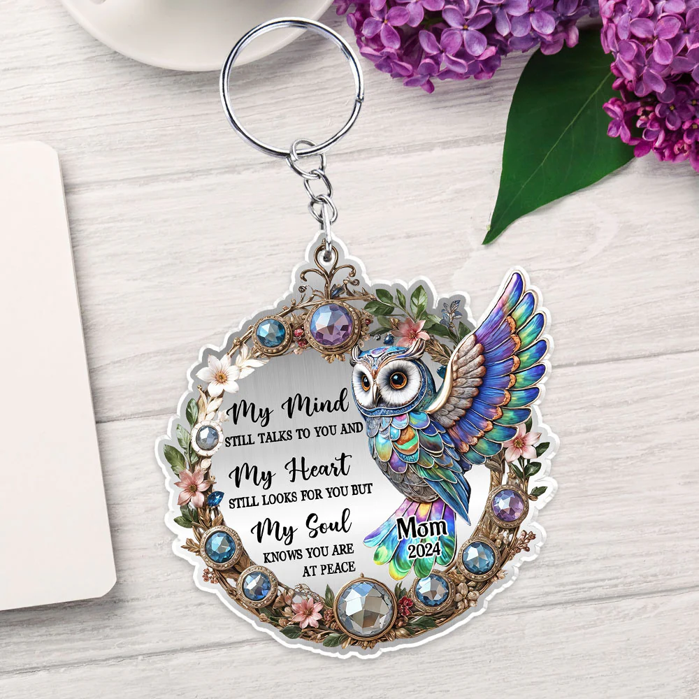 Owl My Mind My Heart My Soul - Personalized Custom Acrylic Keychain - Image 2