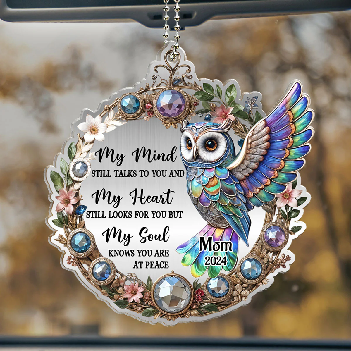 Owl My Mind My Heart My Soul - Personalized Custom Car Ornament - Image 3