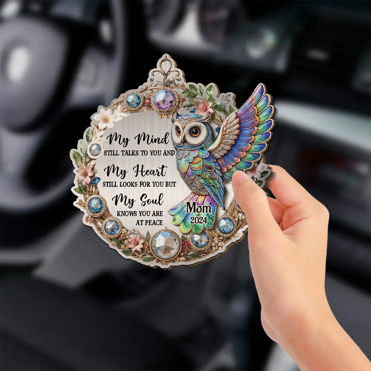 Owl My Mind My Heart My Soul - Personalized Custom Car Visor Clip - Image 2