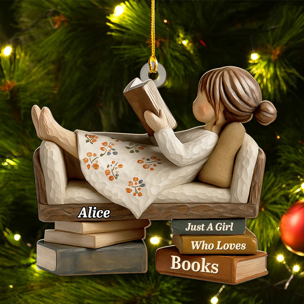 Pages And Peace - Personalized Custom Wood Ornament  - Image 2