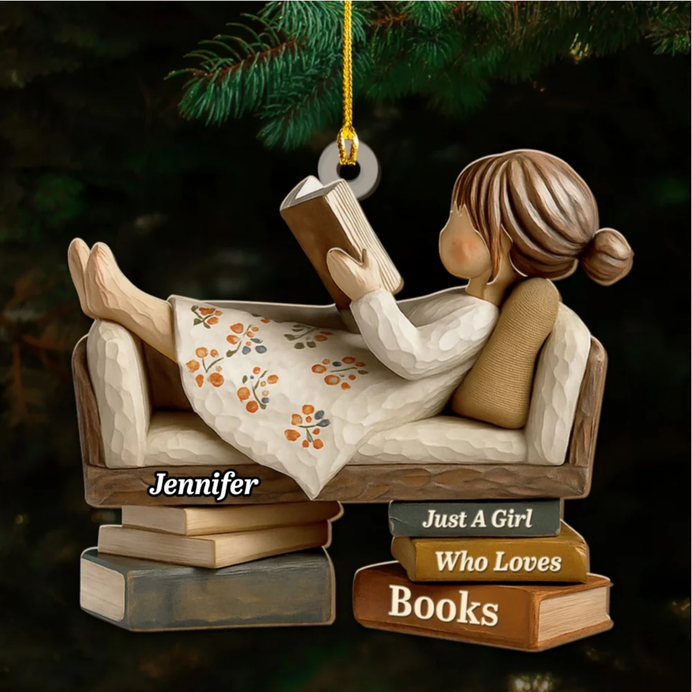 Pages And Peace - Personalized Custom Wood Ornament  - Image 6