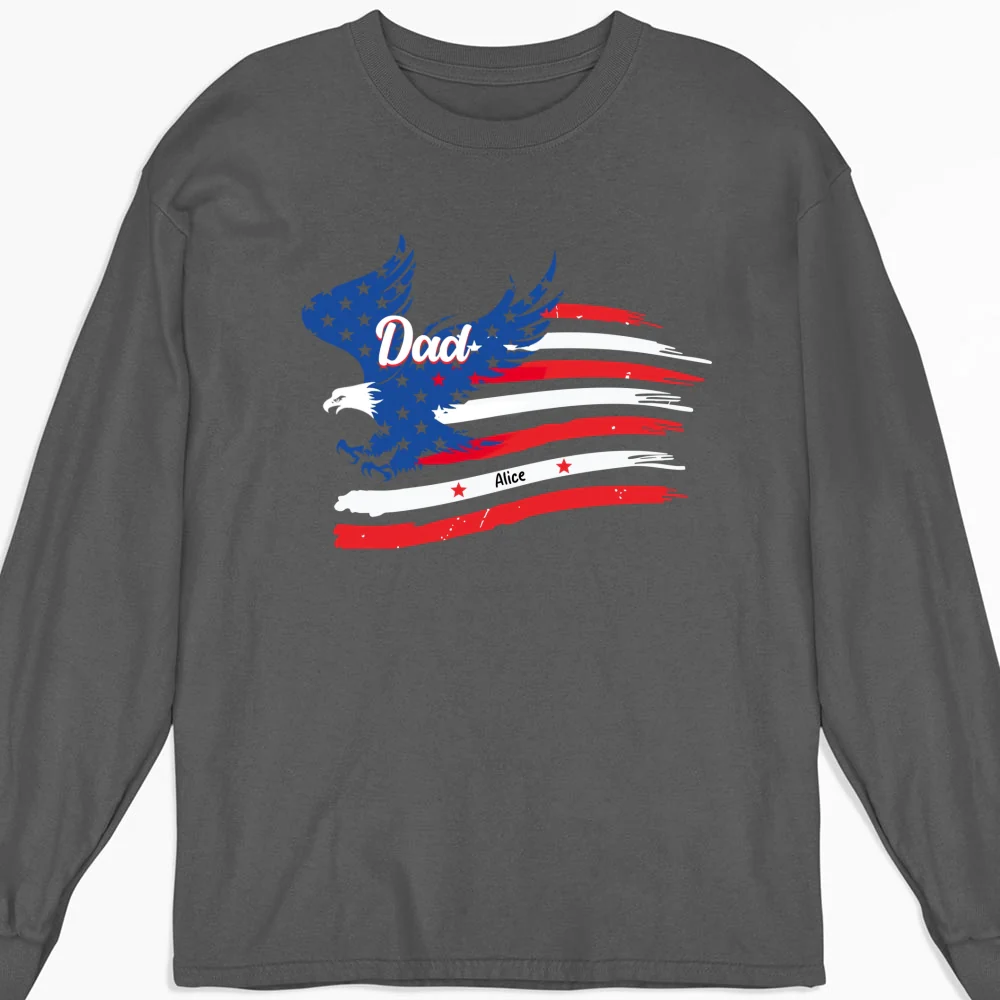 Papa American Flag - Personalized Custom Shirt - Image 11
