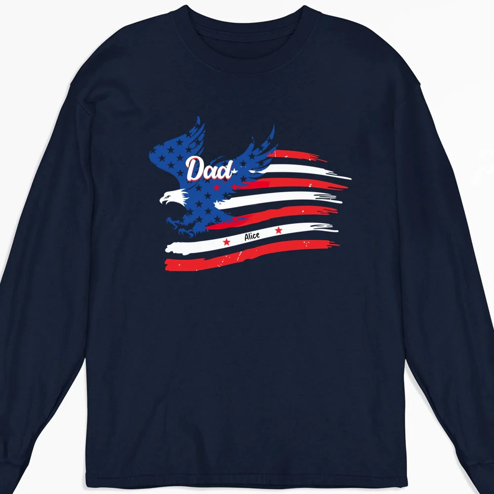 Papa American Flag - Personalized Custom Shirt - Image 12