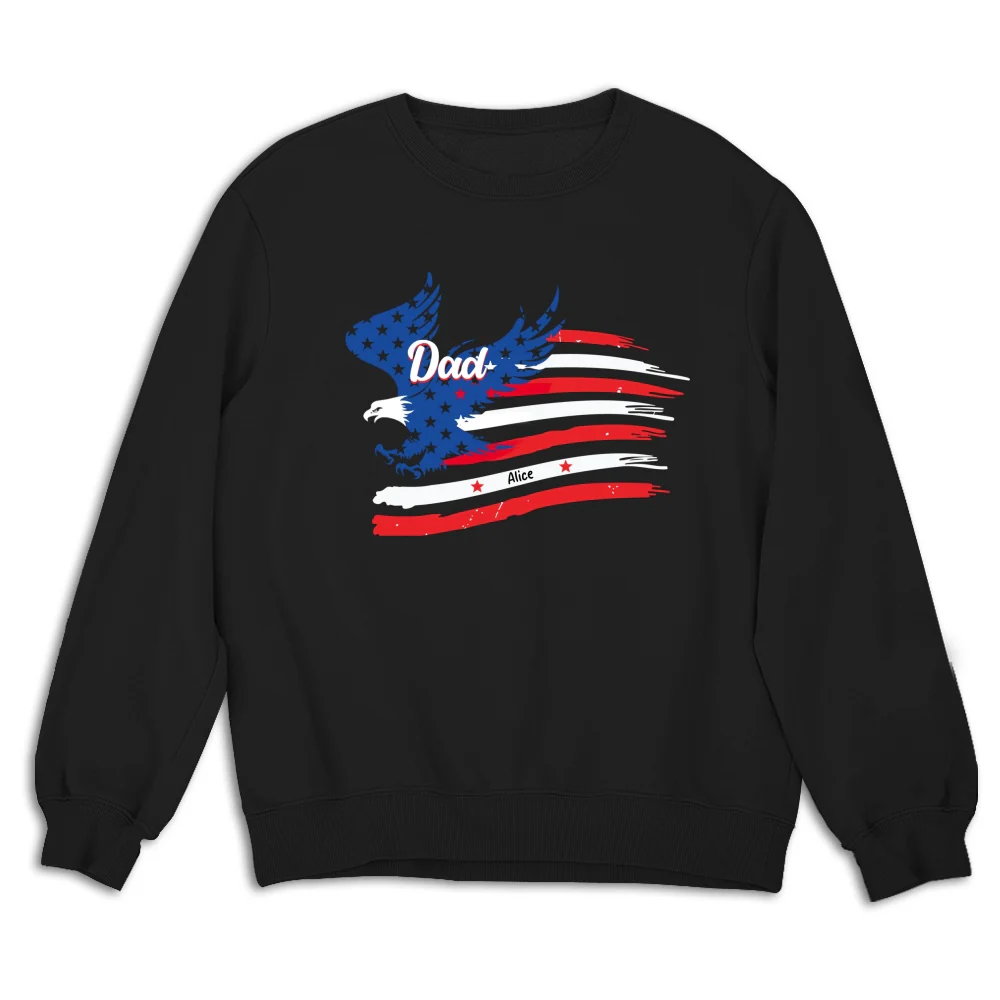 Papa American Flag - Personalized Custom Shirt - Image 13