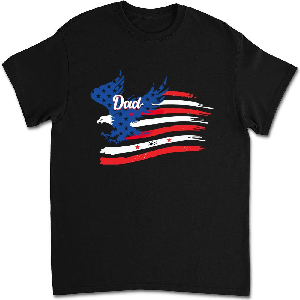 Papa American Flag - Personalized Custom Shirt - Image 6