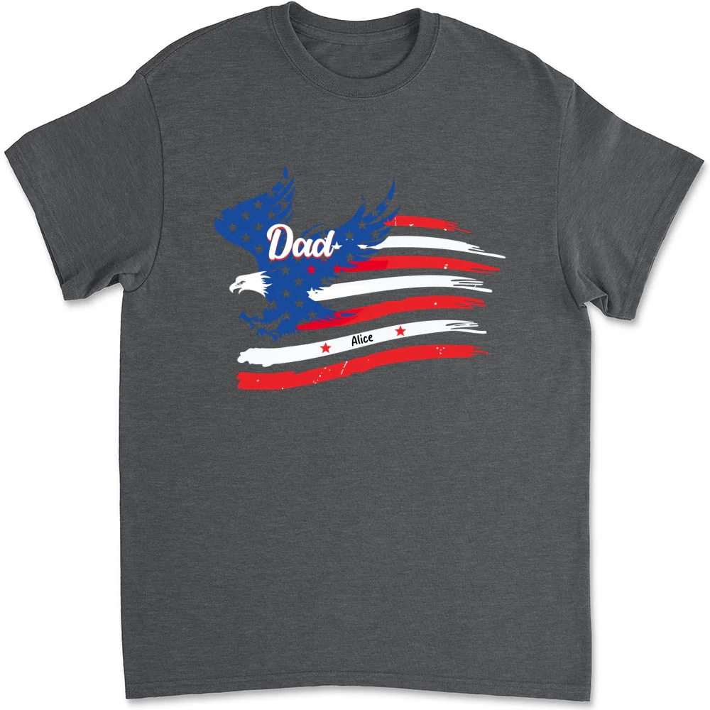 Papa American Flag - Personalized Custom Shirt - Image 7