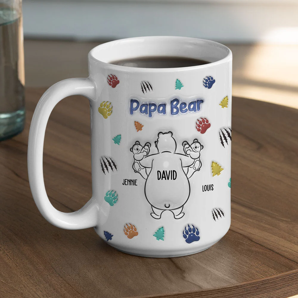 Papa Bear - Personalized Custom 3D Inflated Effect Mug - Image 3