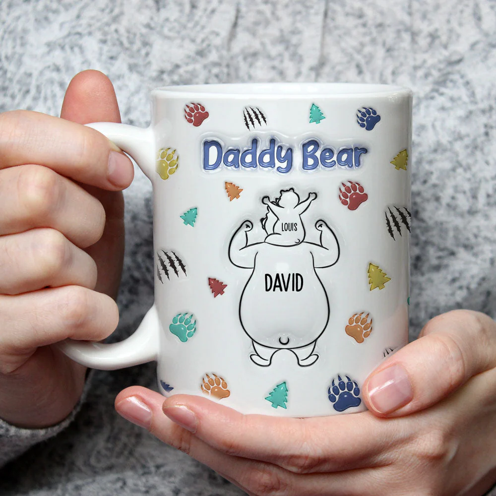 Papa Bear - Personalized Custom 3D Inflated Effect Mug - Image 4