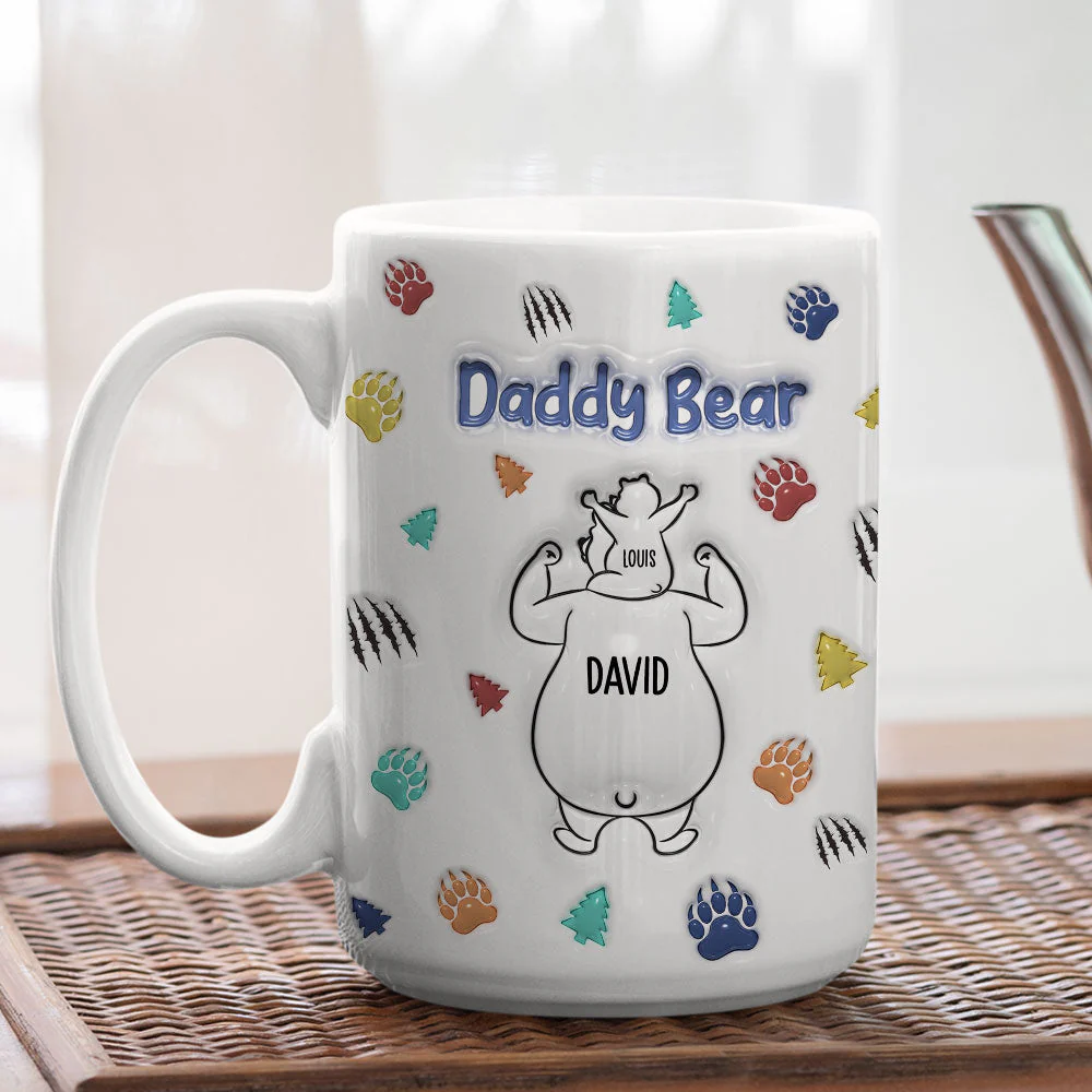 Papa Bear - Personalized Custom 3D Inflated Effect Mug - Image 5