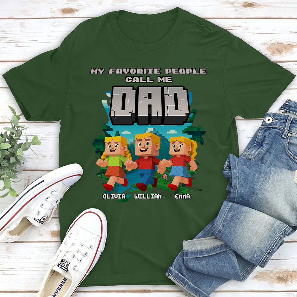 Papa Favorite People - Personalized Custom Shirt - Image 4
