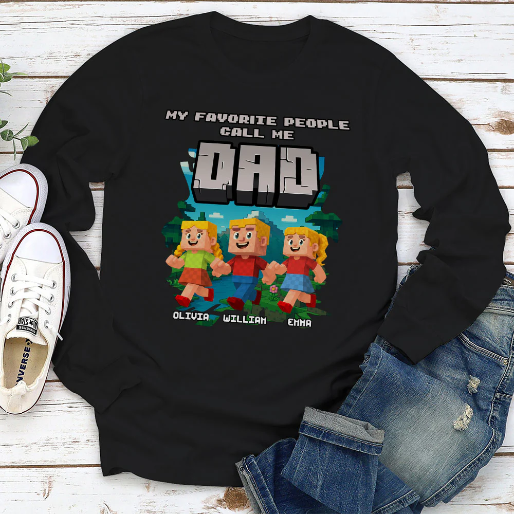 Papa Favorite People - Personalized Custom Shirt - Image 7