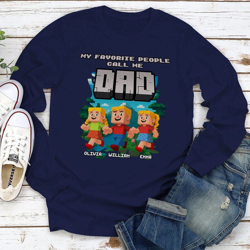 Papa Favorite People - Personalized Custom Shirt - Image 9