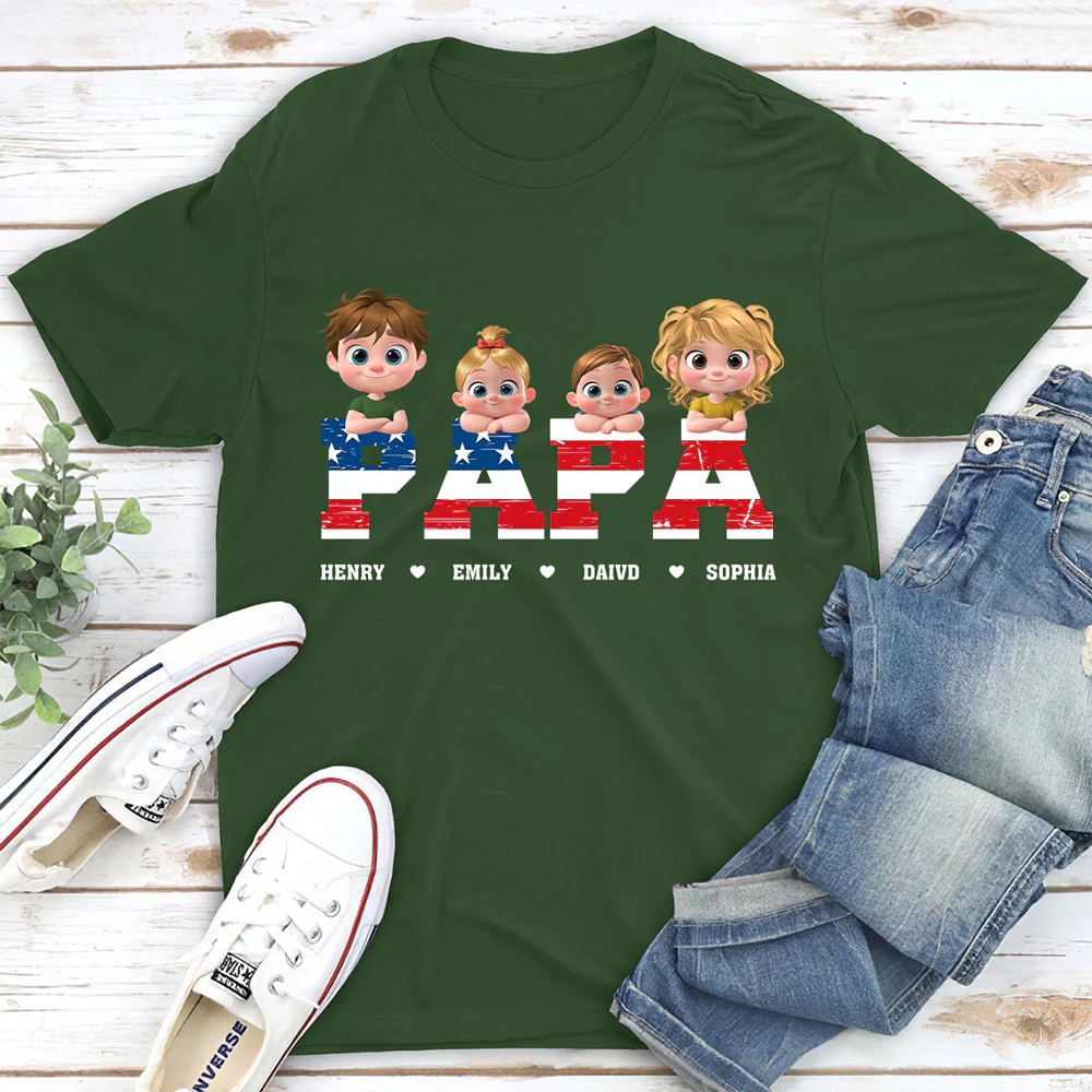 Papa Is The Best - Personalized Custom Shirt - Image 2