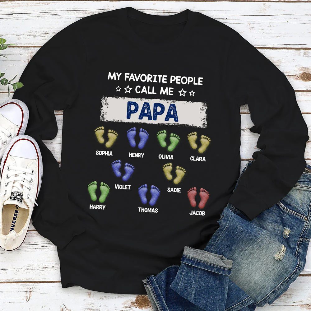 Papa Nana Belongs To - Personalized Custom Shirt - Image 5