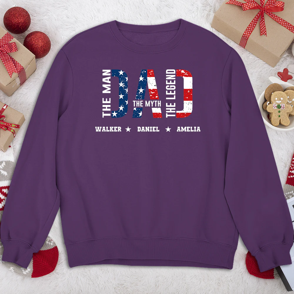 Papa The Man The Myth - Personalized Custom Shirt - Image 5