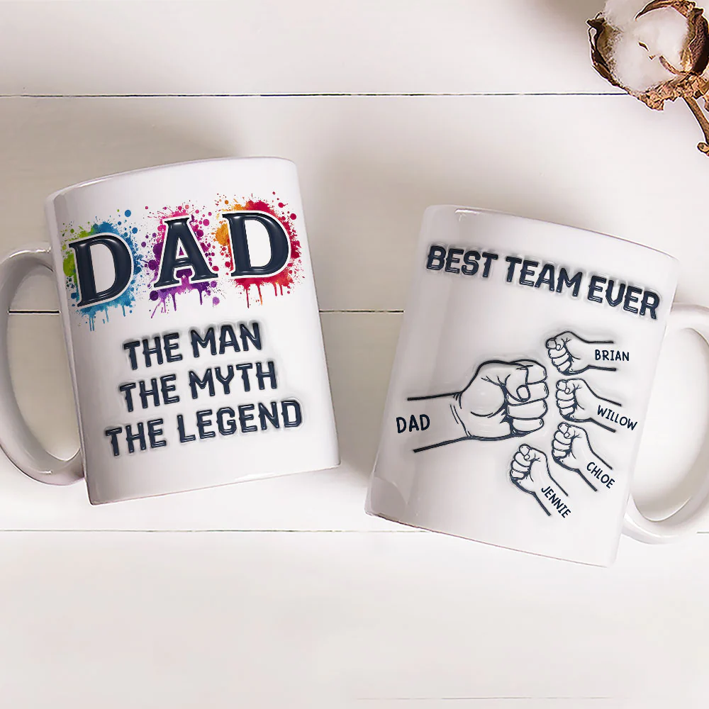 Papa We Love You - Personalized Custom 3D Inflated Effect Mug - Image 2