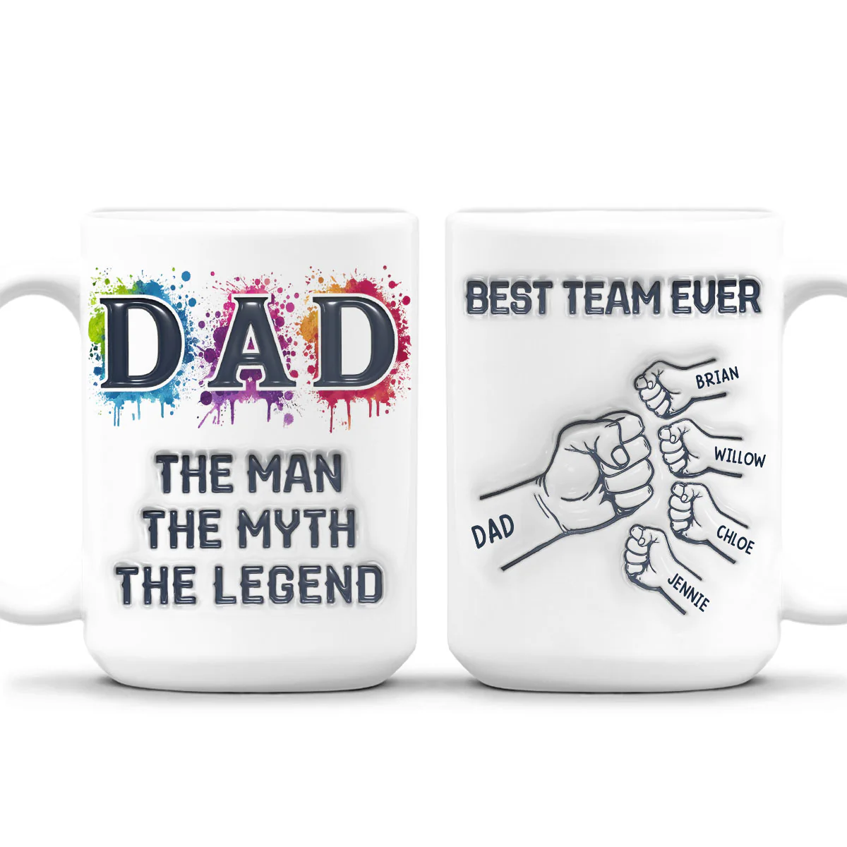 Papa We Love You - Personalized Custom 3D Inflated Effect Mug - Image 5