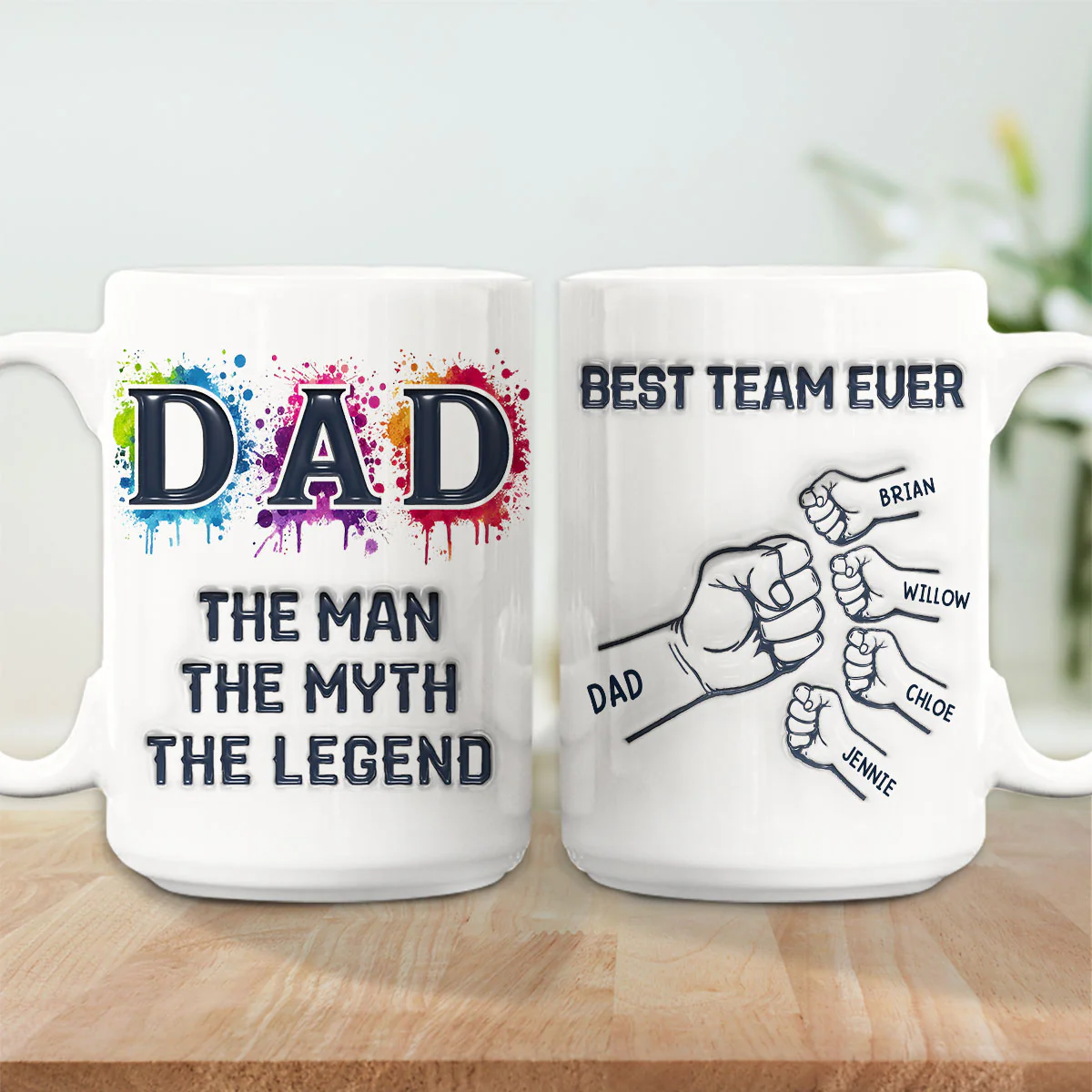 Papa We Love You - Personalized Custom 3D Inflated Effect Mug - Image 6