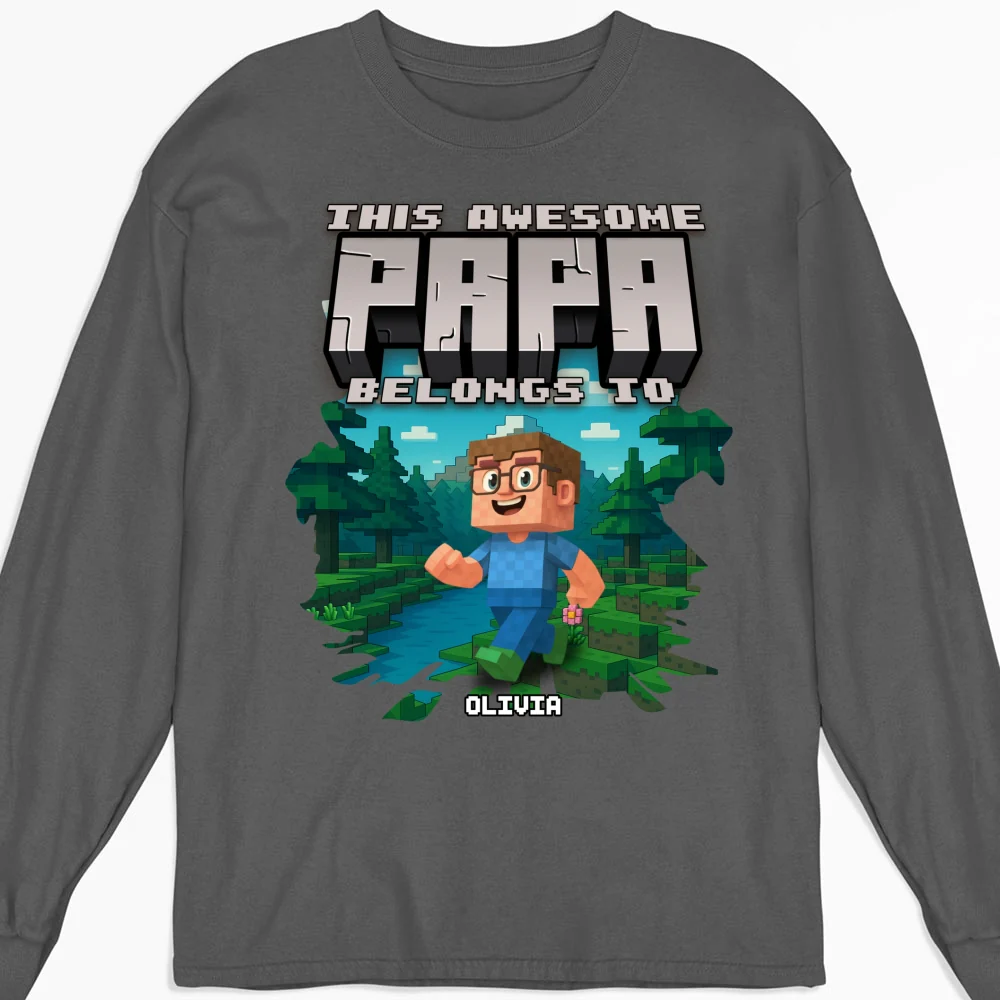 This Awesome Papa Belongs To - Personalized Custom Shirt - Image 10