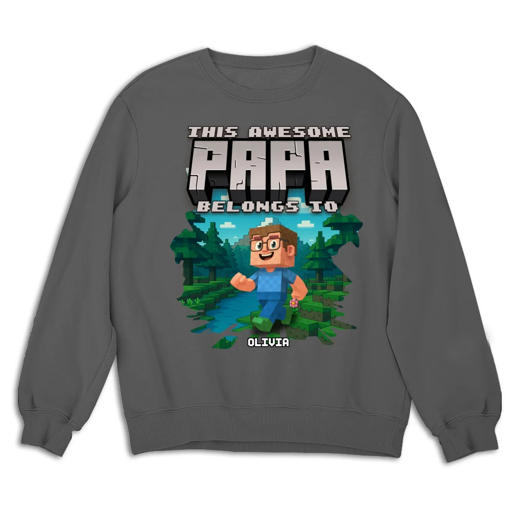 This Awesome Papa Belongs To - Personalized Custom Shirt - Image 13