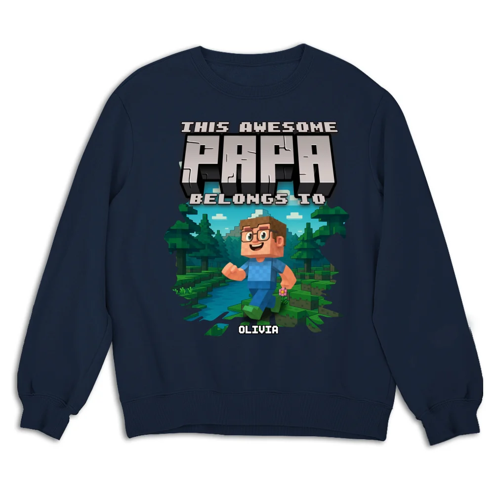 This Awesome Papa Belongs To - Personalized Custom Shirt - Image 14