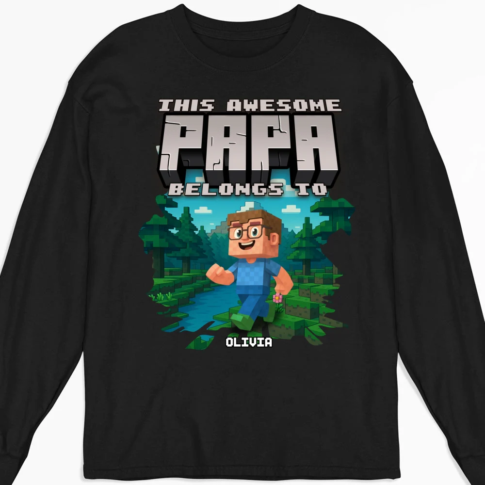 This Awesome Papa Belongs To - Personalized Custom Shirt - Image 9