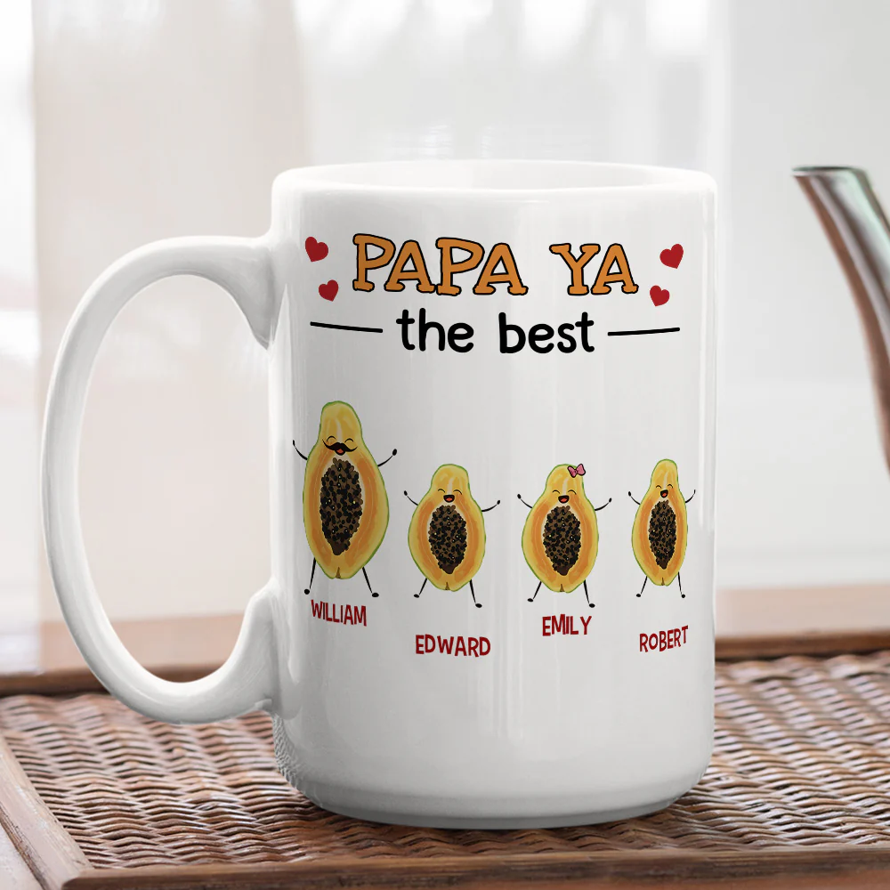 Papaya The Best - Personalized Custom Coffee Mug - Image 3