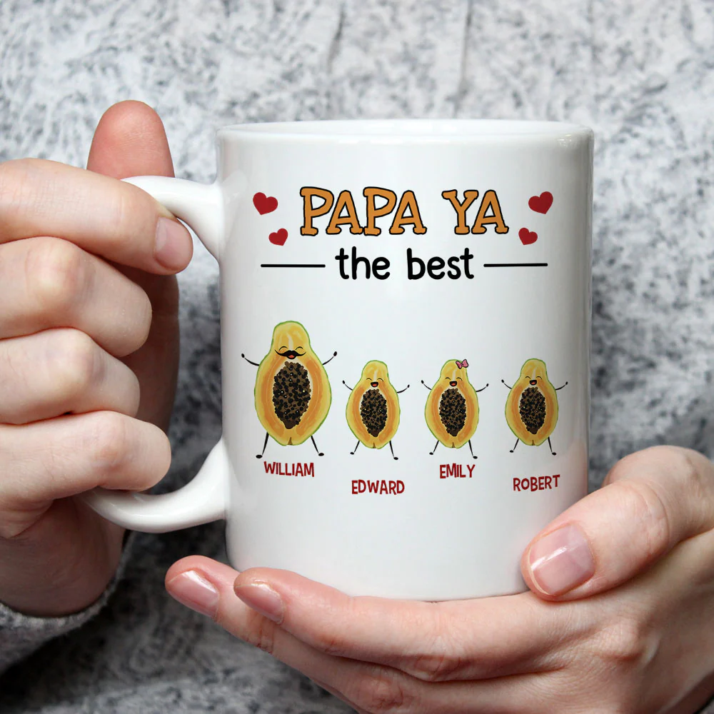 Papaya The Best - Personalized Custom Coffee Mug - Image 4
