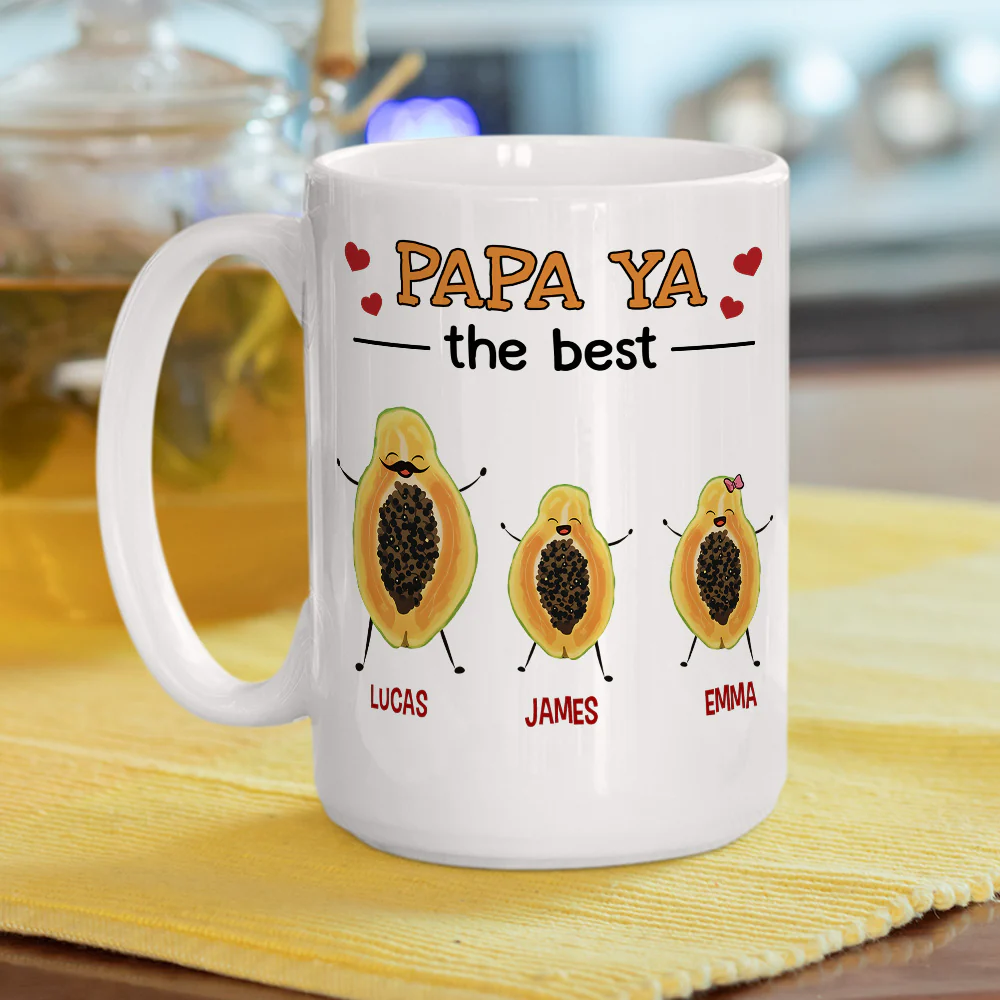 Papaya The Best - Personalized Custom Coffee Mug - Image 5