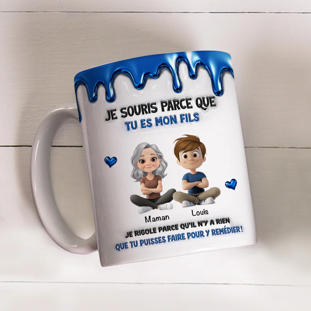 Parce Que Tu Es Mon Fils – Mug Personnalisé Avec Effet 3D Gonflé - Image 4
