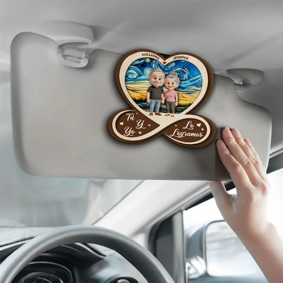 Pase Lo Que Pase Te Amo - Clip Personalizado Para El Parasol Del Coche - Image 3