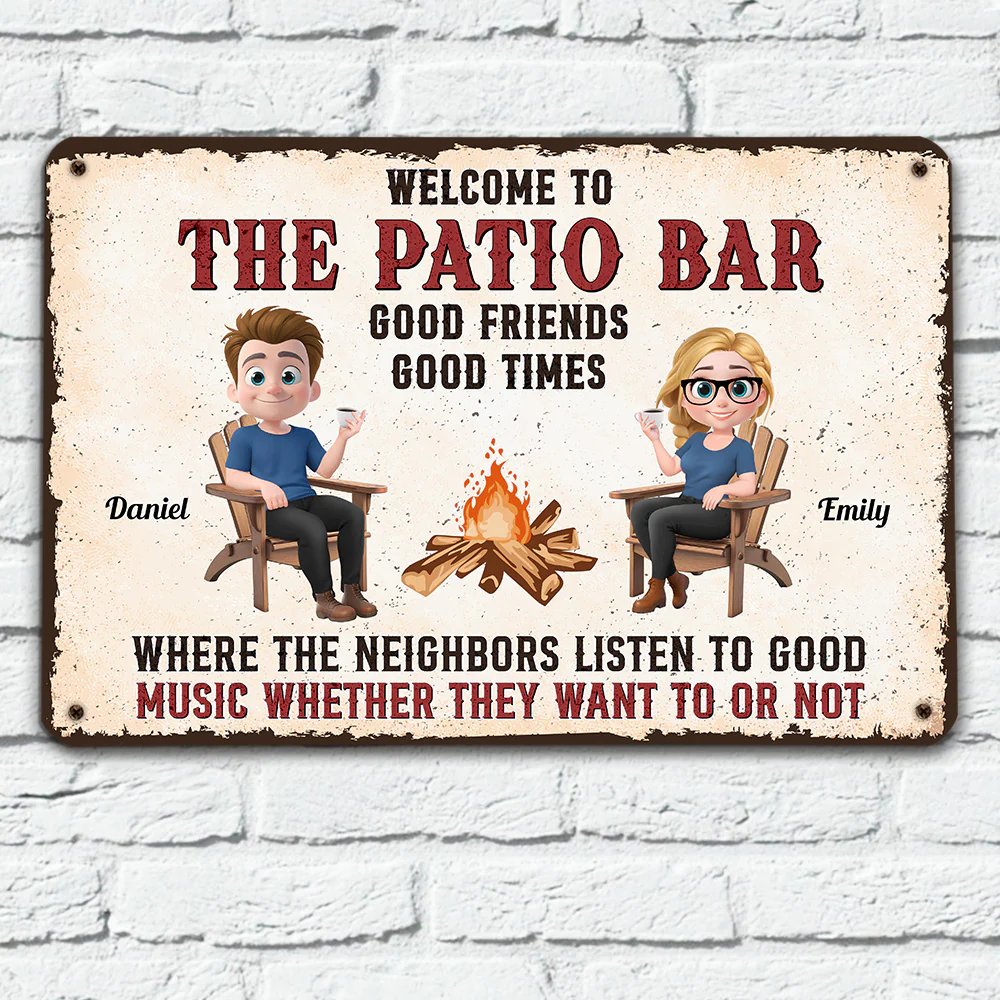 Patio Grilling Listen To The Good Music - Personalized Custom Metal Sign - Image 3