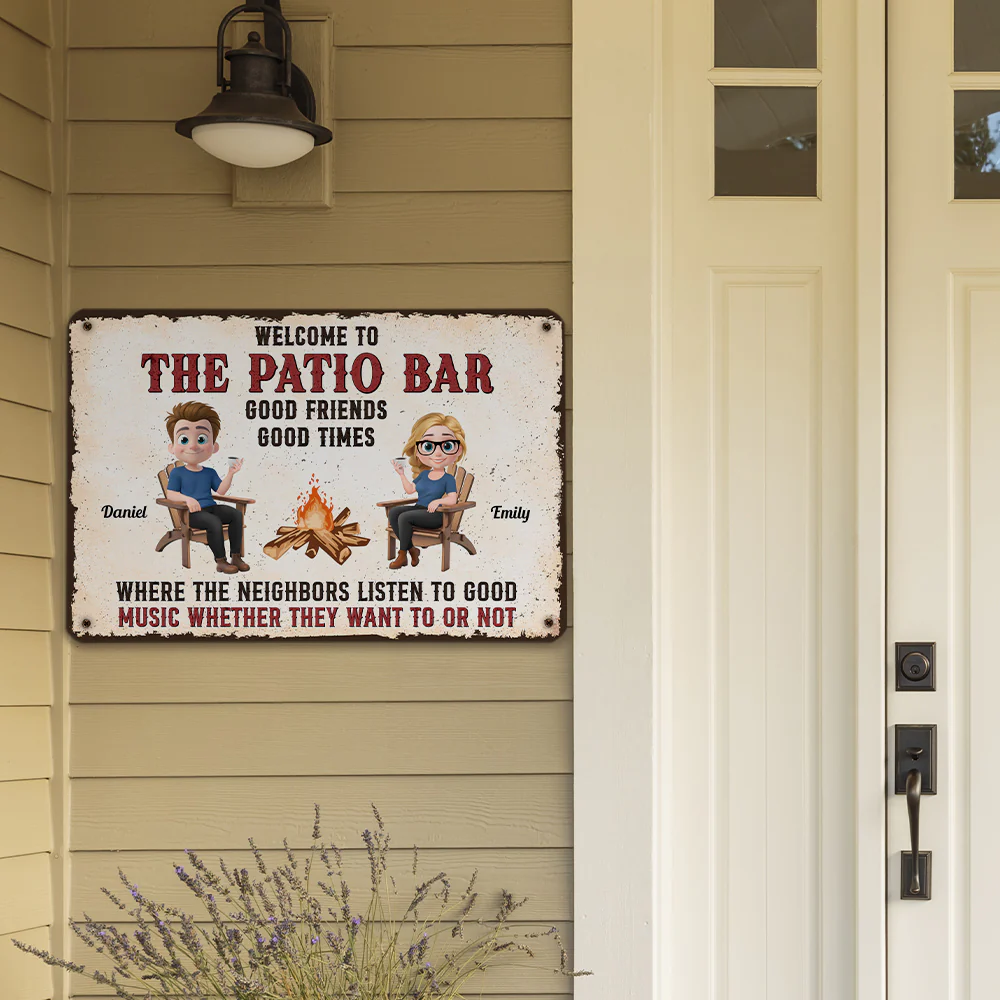 Patio Grilling Listen To The Good Music - Personalized Custom Metal Sign - Image 6