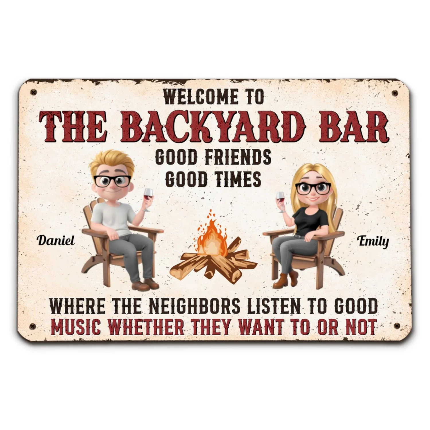 Patio Grilling Listen To The Good Music - Personalized Custom Metal Sign - Image 8