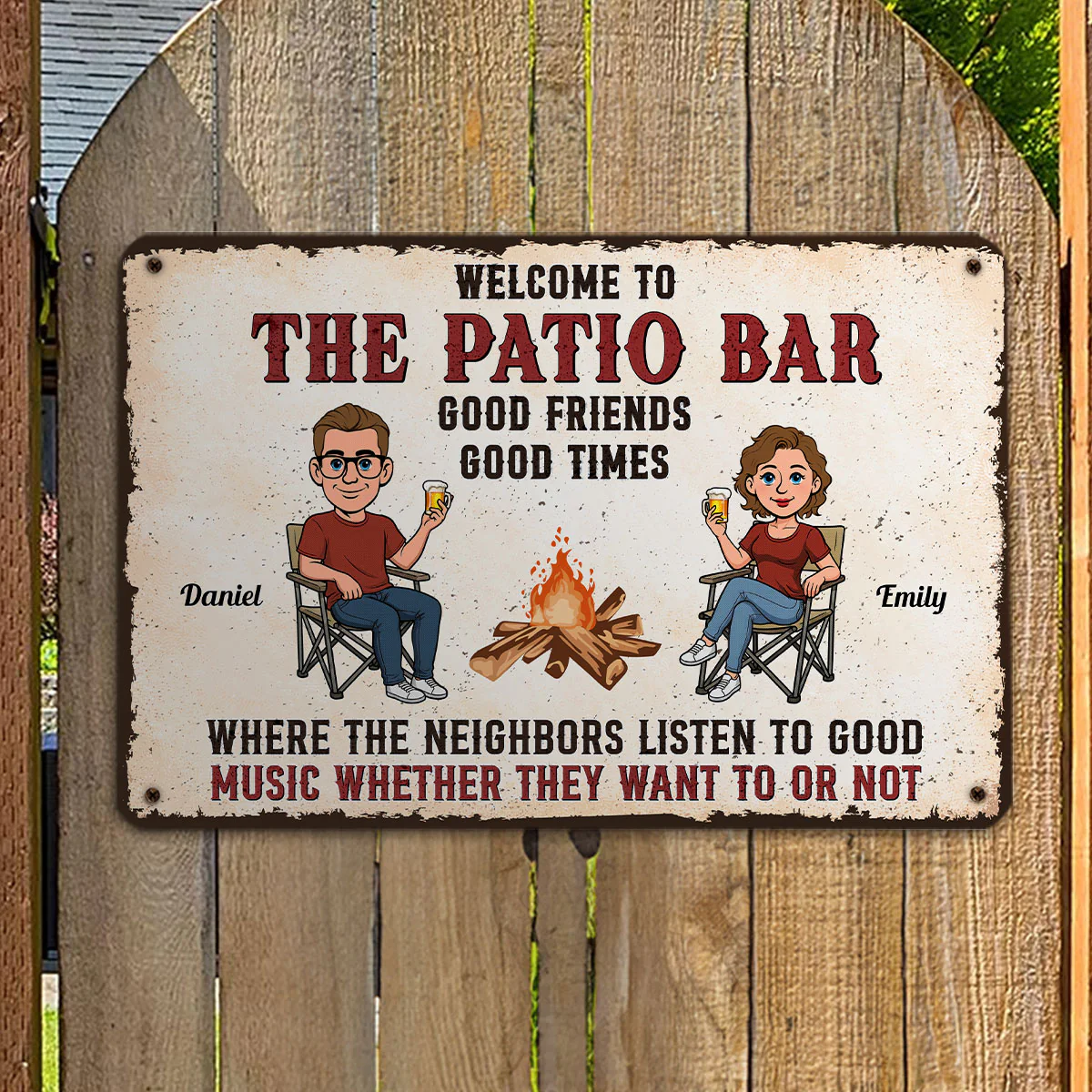Patio Grilling Listen To The Good Music Retro - Personalized Custom Metal Sign - Image 6