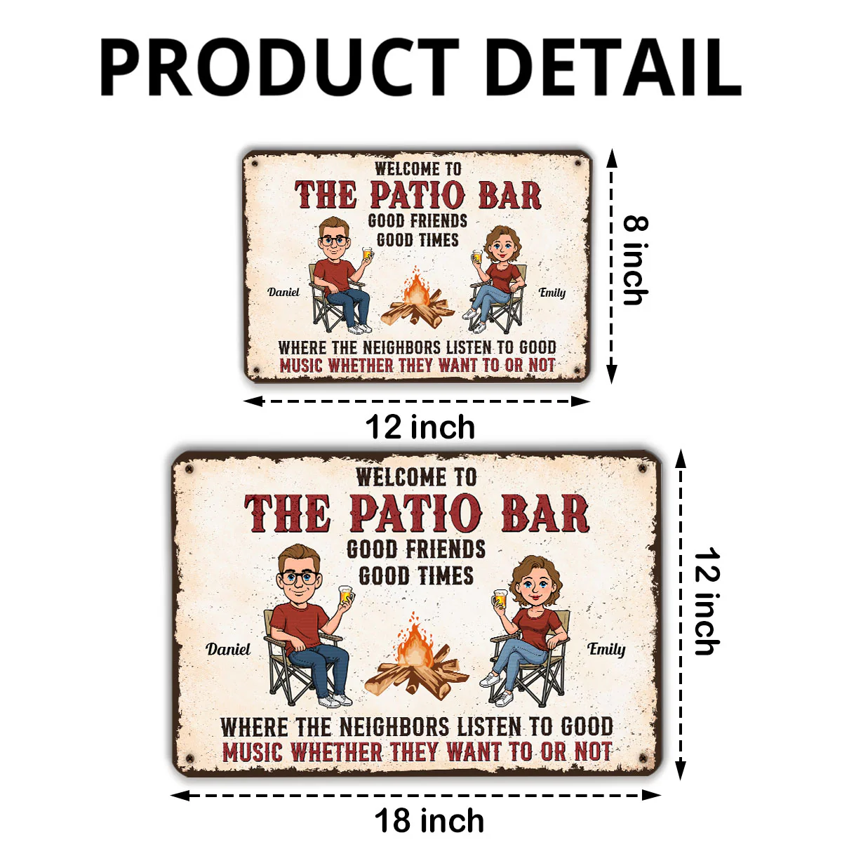 Patio Grilling Listen To The Good Music Retro - Personalized Custom Metal Sign - Image 7