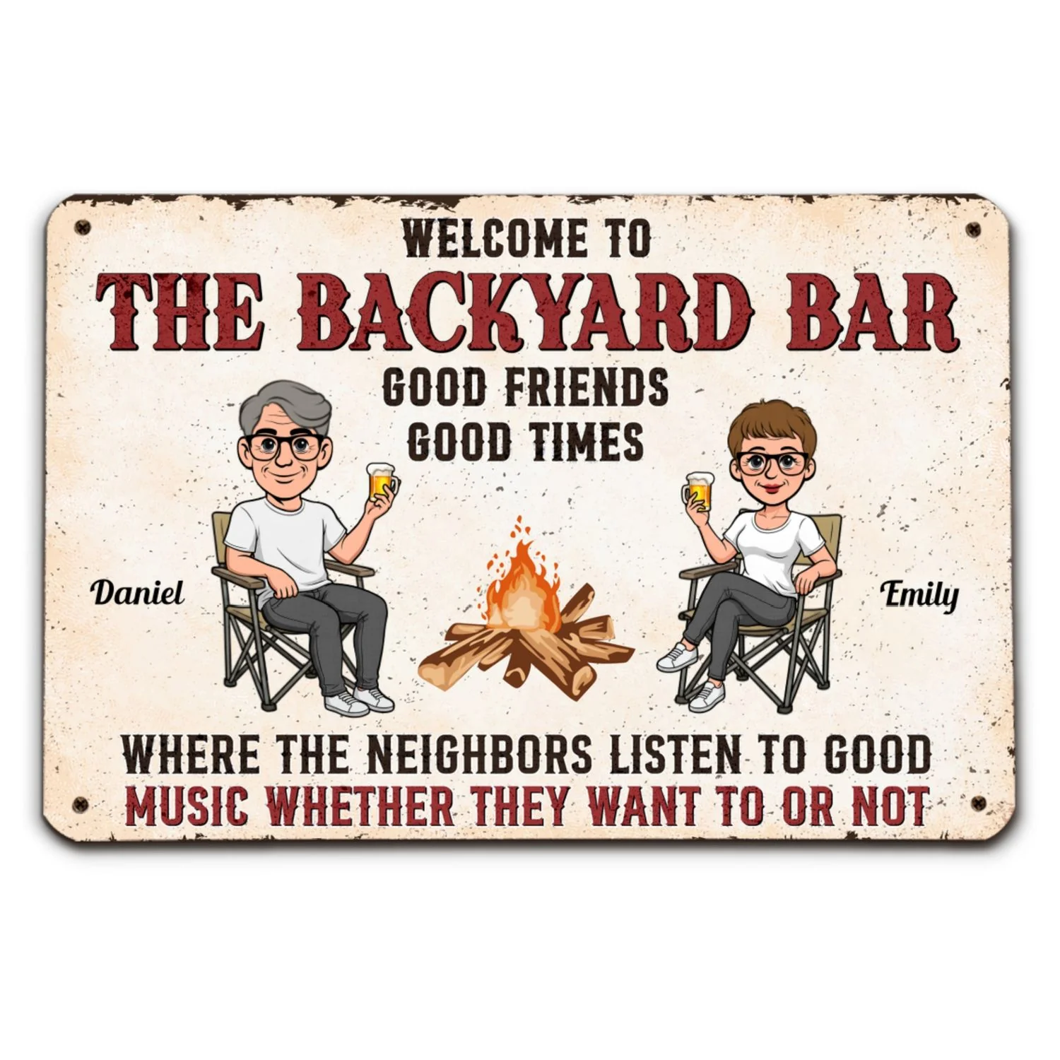 Patio Grilling Listen To The Good Music Retro - Personalized Custom Metal Sign - Image 8