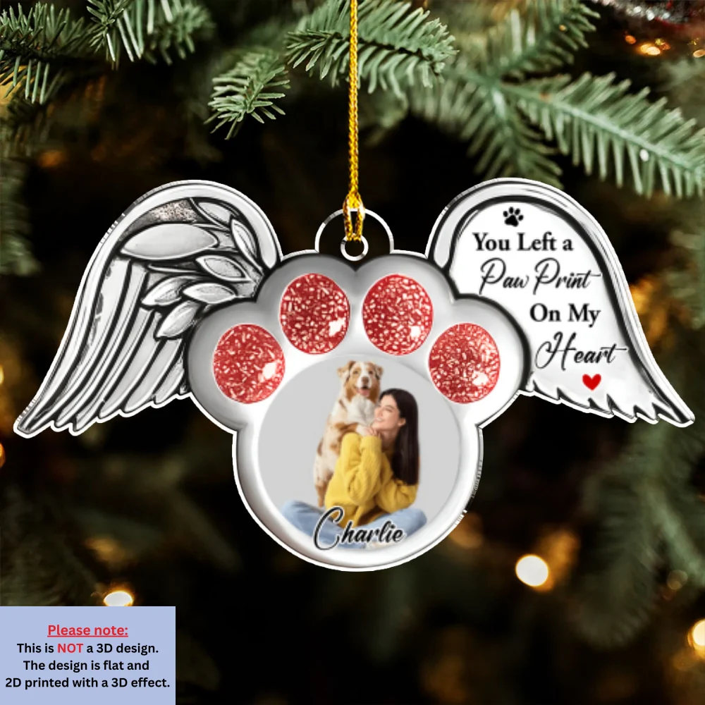 Paw In Heaven Photo - Personalized Custom Acrylic Ornament - Image 4