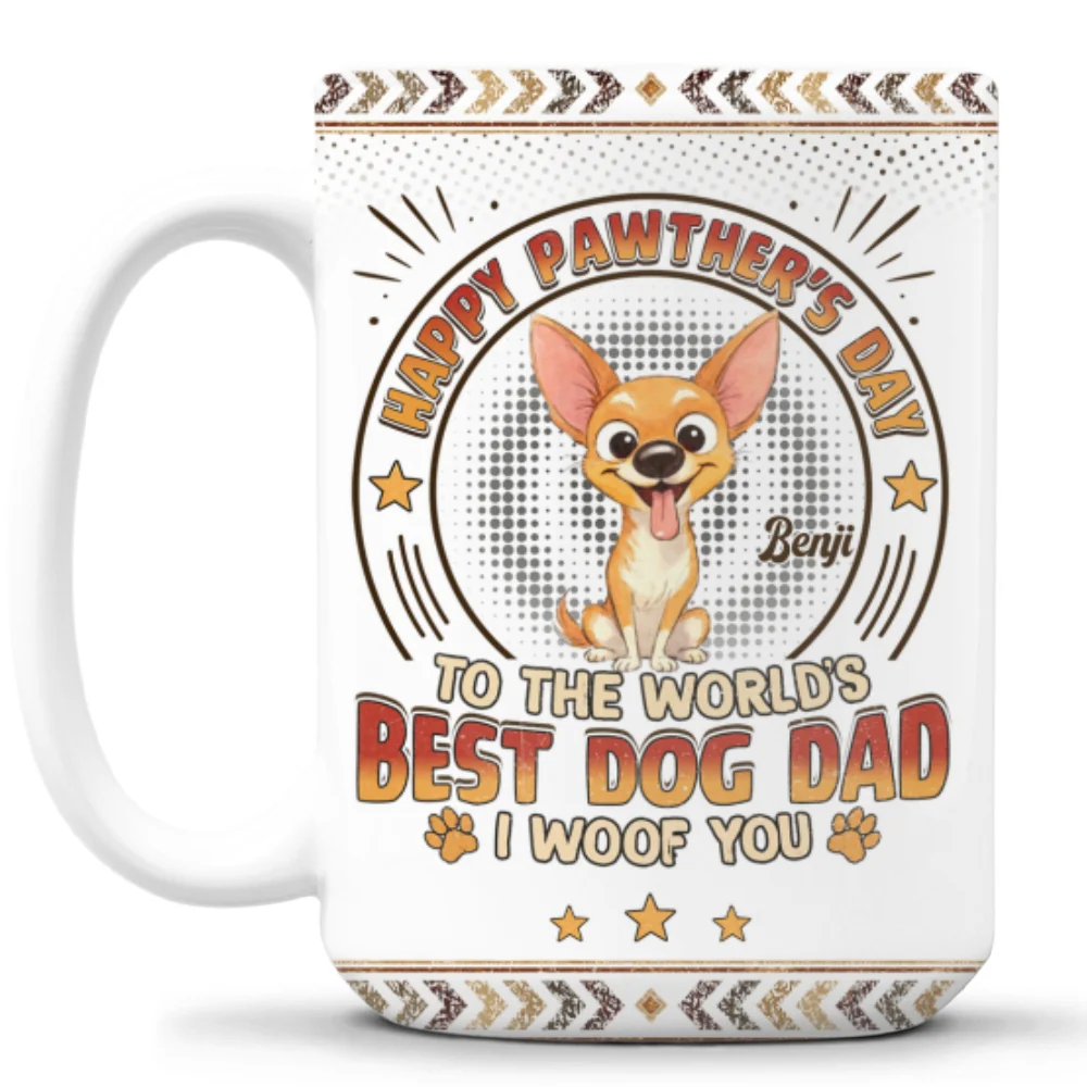 Pawther Day With Dog Dad - Personalized Custom Coffee Mug - Image 8