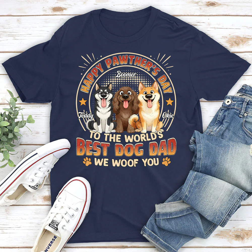 Pawther Day With Dog Dad - Personalized Custom Shirt - Image 3