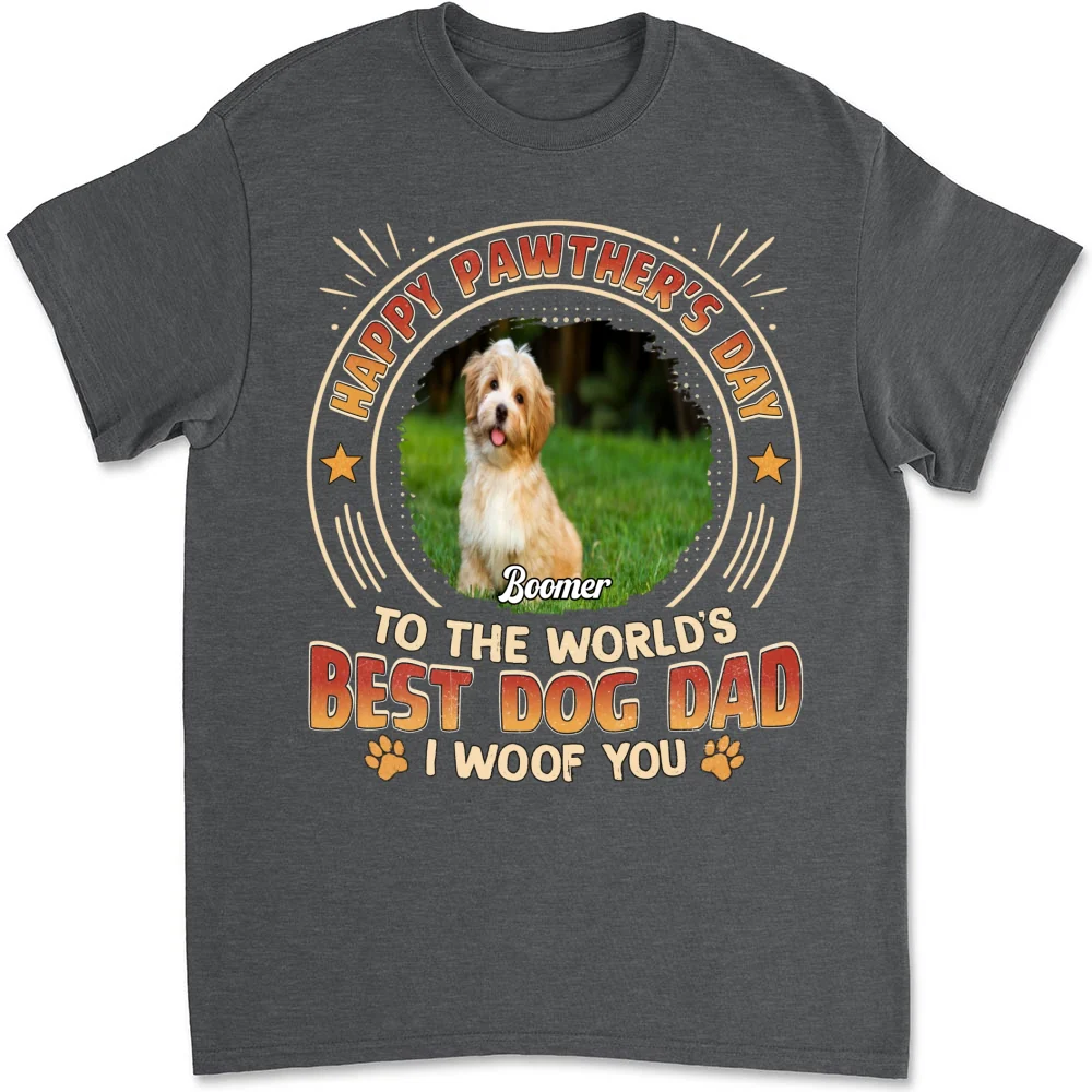 Pawther Day With Dog Dad Photo - Personalized Custom Shirt - Image 8