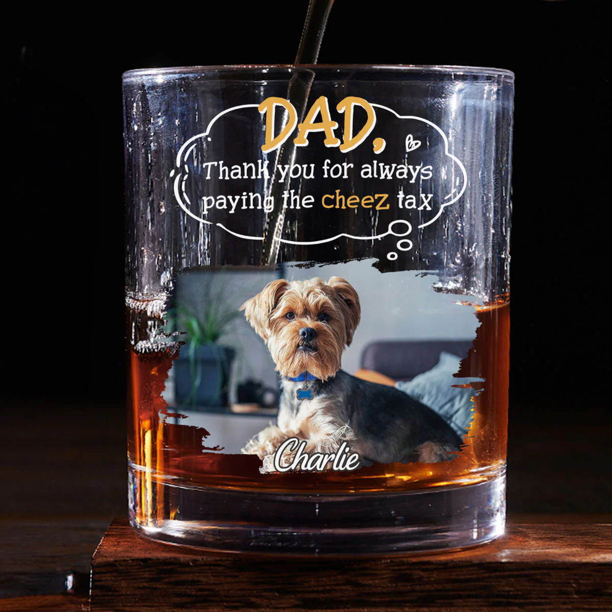 Paying It All Photo - Personalized Custom Whiskey Glass