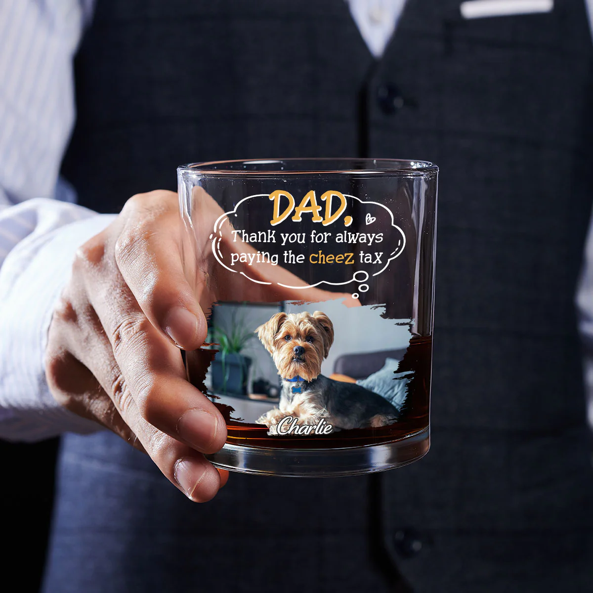 Paying It All Photo - Personalized Custom Whiskey Glass - Image 5