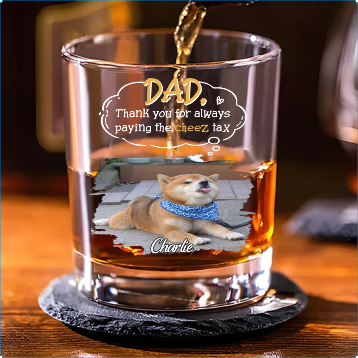 Paying It All Photo - Personalized Custom Whiskey Glass - Image 7