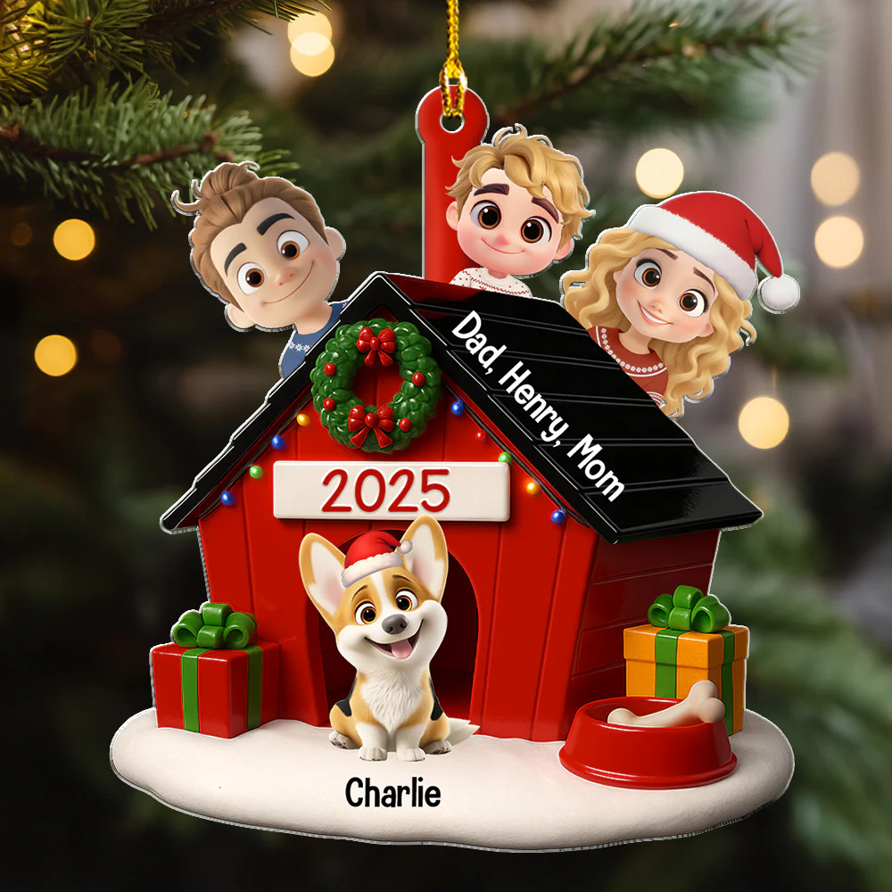 Peeking On You - Personalized Custom 3D Effect Acrylic Ornament - Image 2