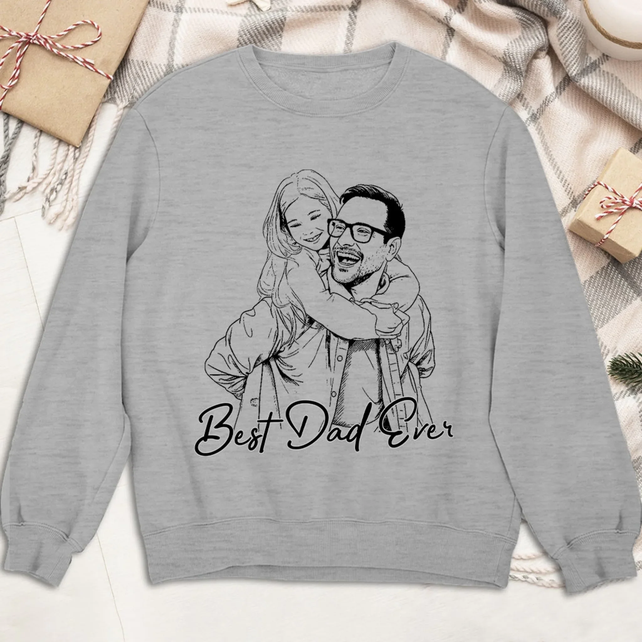Pencil Sketch Best Dad Grandpa Ever - Personalized Custom Shirt - Image 3